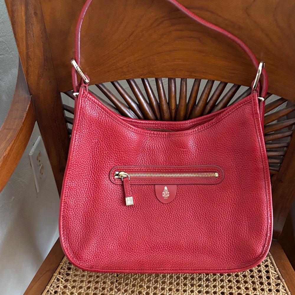 Mark Cross Red Leather Shoulder Bag